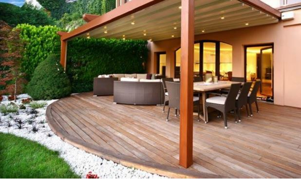 round backyard deck