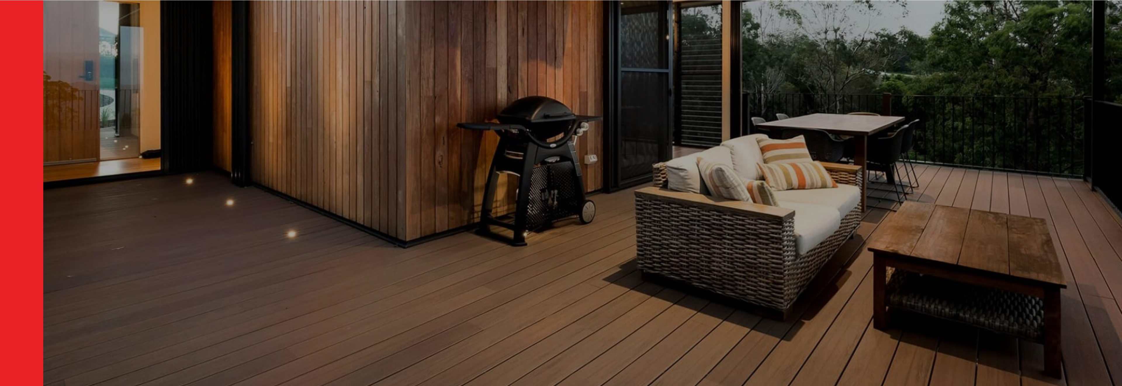 background image of wooden deck with furniture