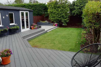 grey backyard deck